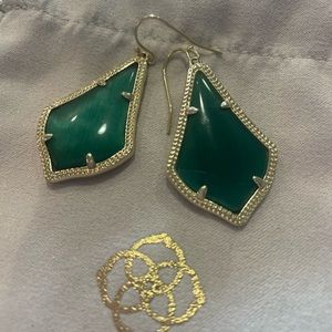 Alex gold drop earrings. 1.5”L X 1”W with wire backs